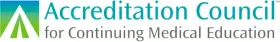 Logo of the Accreditation Council for Continuing Medical Education with a green and blue triangle graphic on the left.