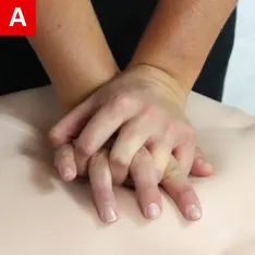 chest compressions while counting out loud